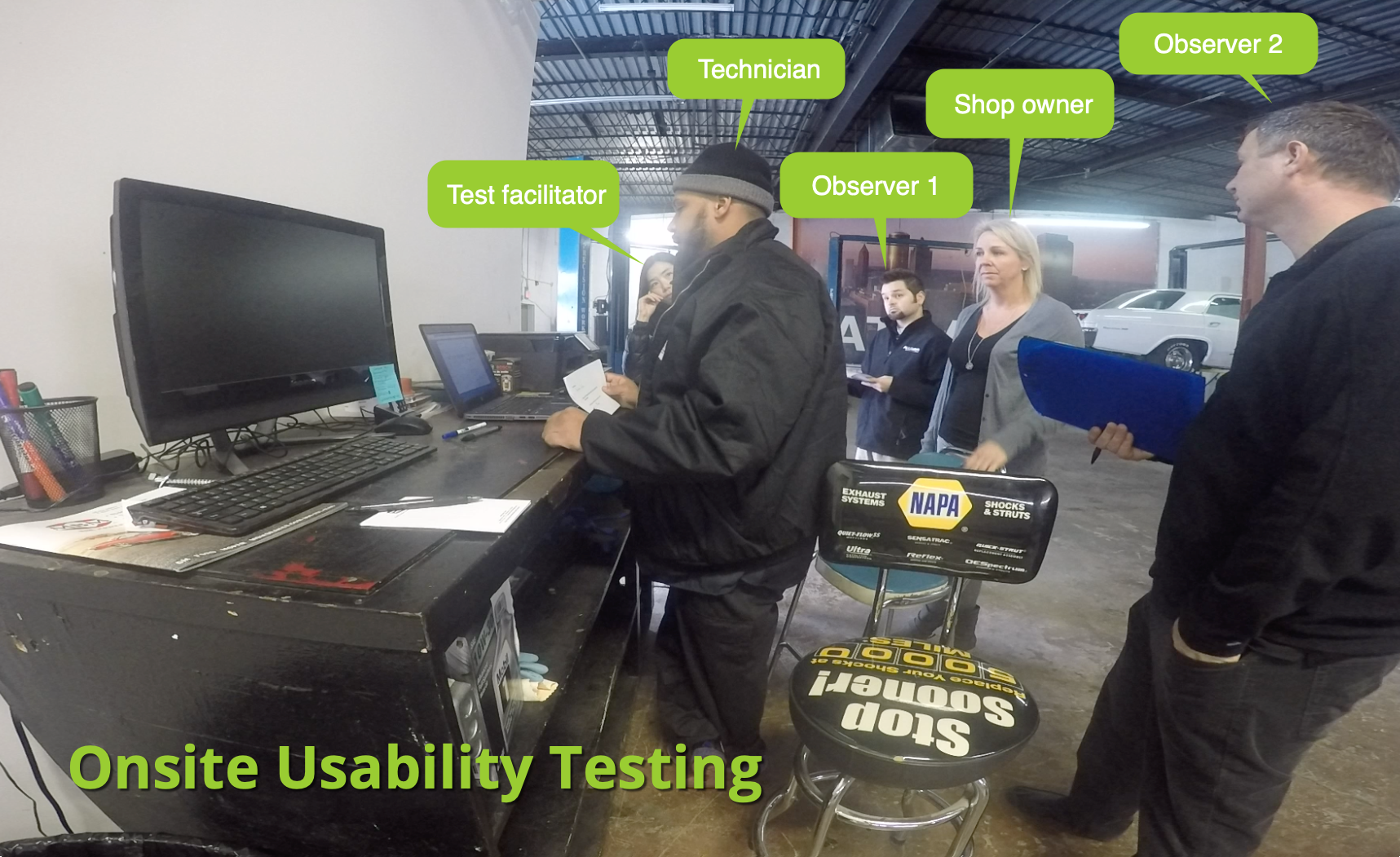 Usability testing at Carter's Automotive, Atlanta